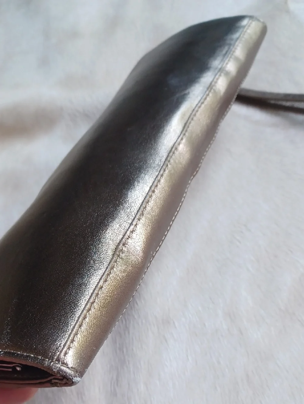 Alfani Golden Bronze Leather Wristlet/ Clutch